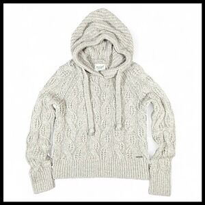 Abercrombie & Fitch Light Gray Knit Hoodie